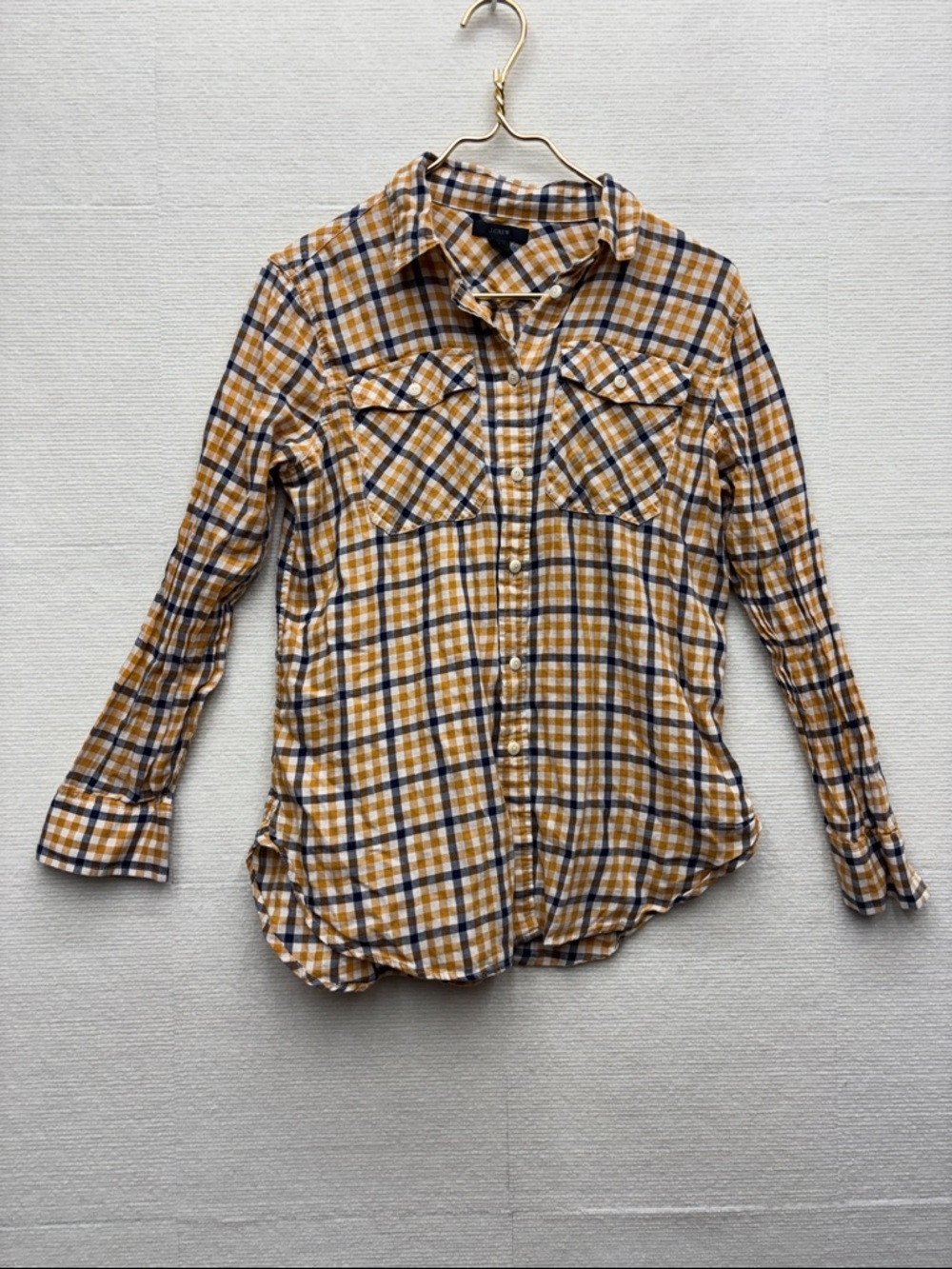 J Crew | 4 Plaid Button-Up Shirt in Mustard and Navy